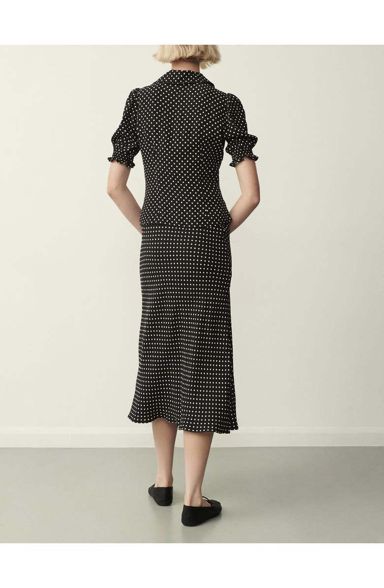Finery London Evelyn Polka Dot Midi Skirt, Alternate, color, Black Spot