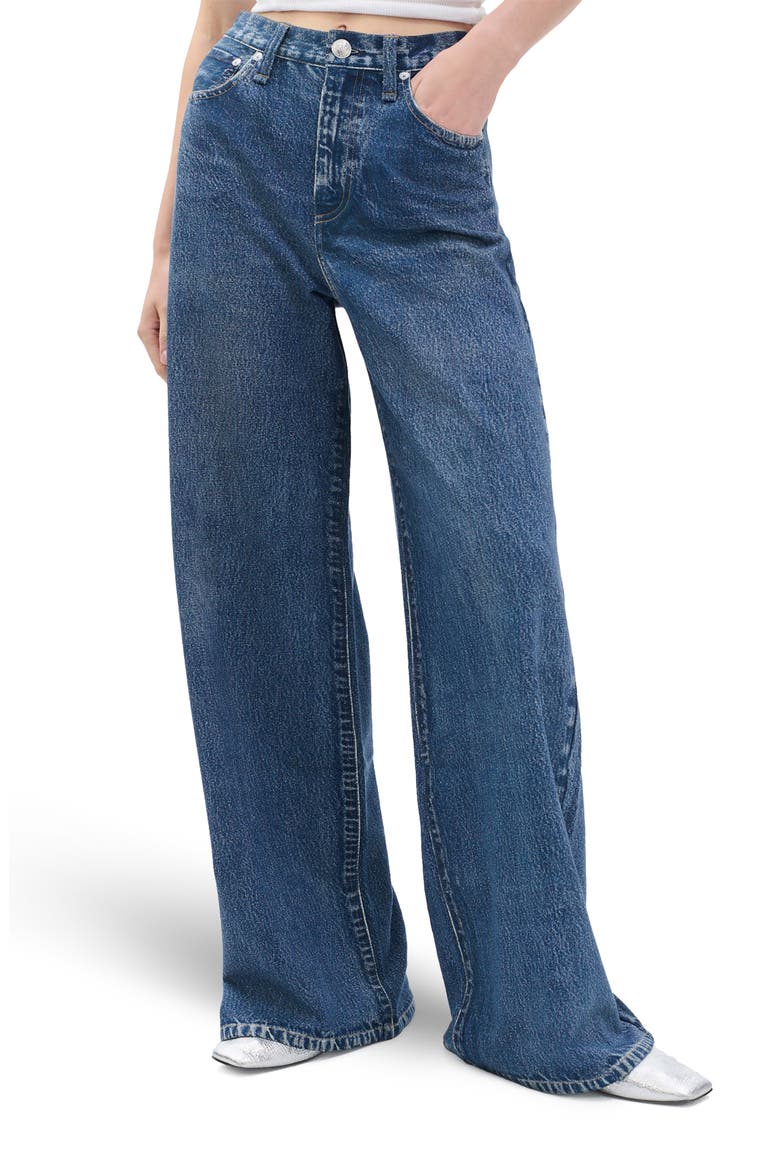 rb Miramar Sofie High Waist Ankle Wide Leg Terry Sweatpant Jeans, Main, color, ALMDA