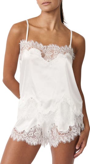 Olivia Lace Trim Satin Shorts