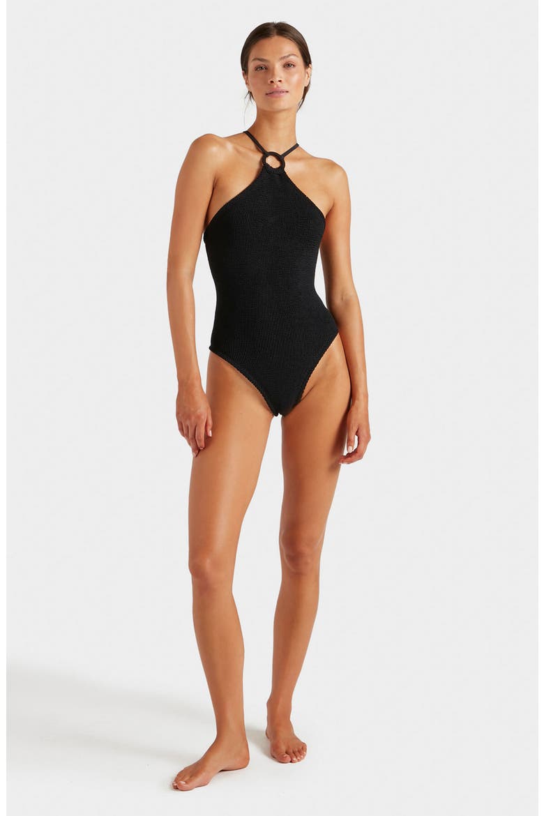 Jasmine O-Ring One-Piece Swimsuit, Alternate, color, BLACK