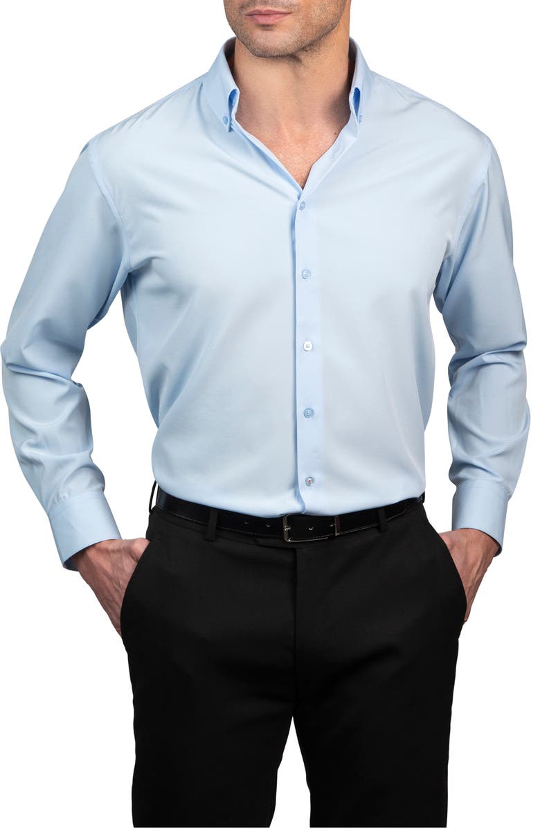 Nautica Solid Regular Fit Stretch Dress Shirt, Main, color,