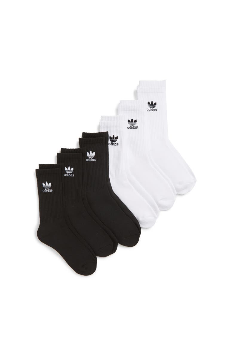 adidas Kids' Trefoil 6-Pack Crew Socks, Main, color, Assorted