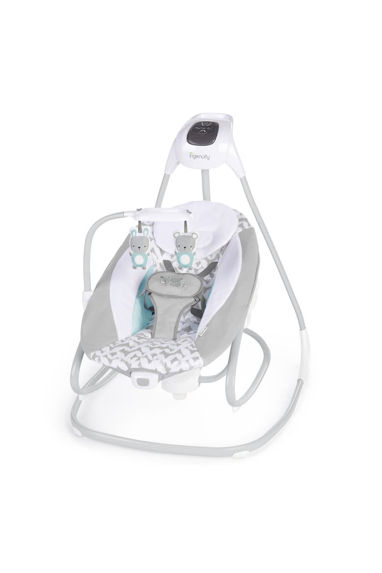 2-in-1 Multi-Direction Compact Vibrating Baby Swing & Rocker, Main, color, Multicolored
