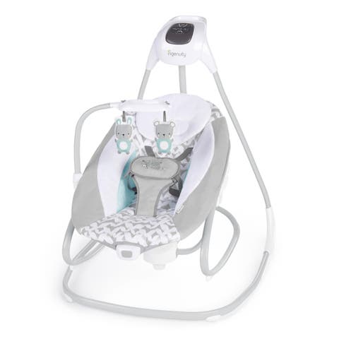 2-in-1 Multi-Direction Compact Vibrating Baby Swing & Rocker