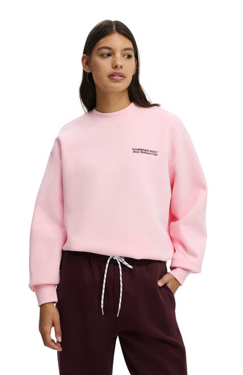 Plush Graphic Crew Sweatshirt