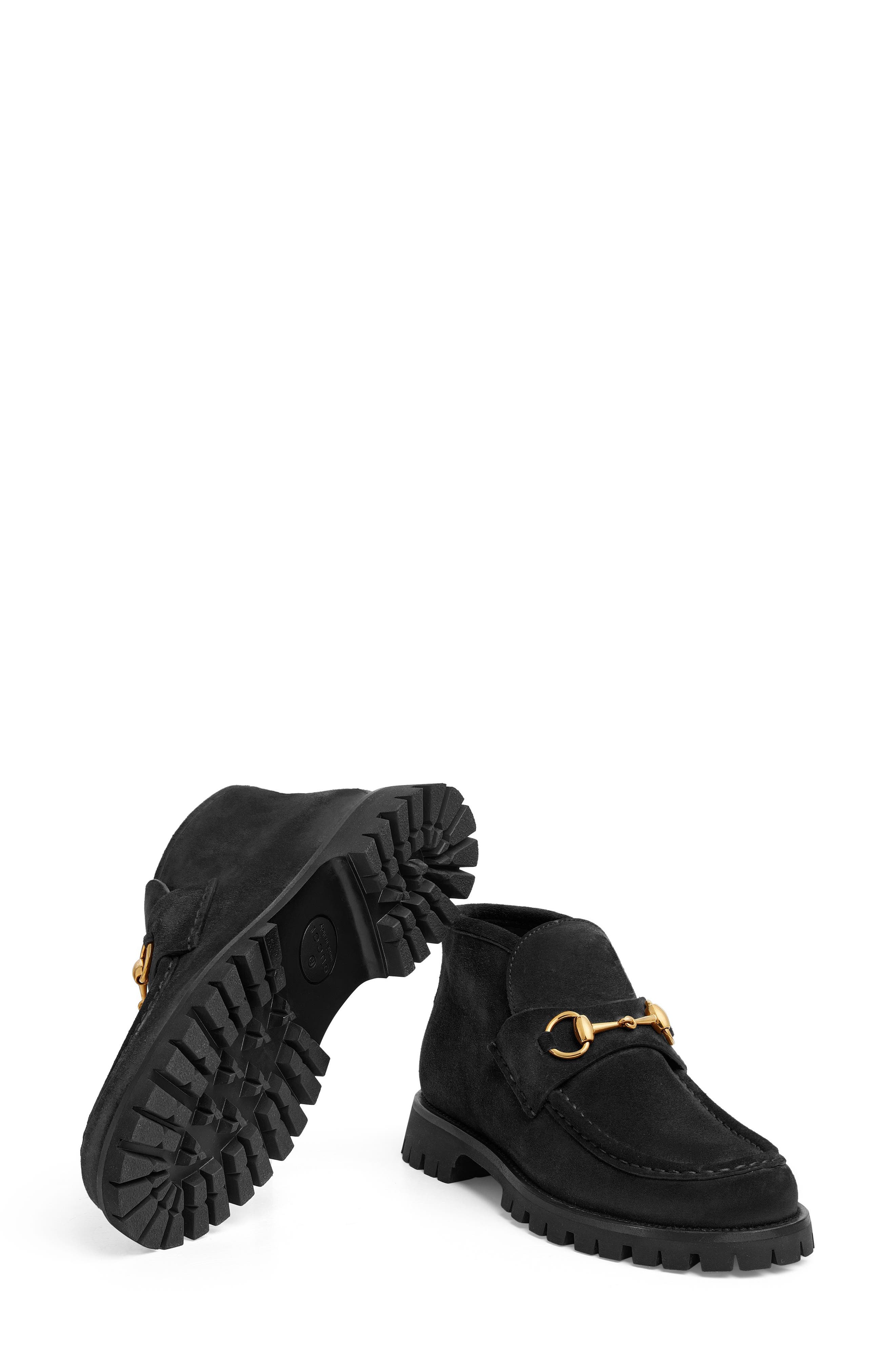 Gucci Sylke Horsebit Chukka Loafer, Alternate, color, 1000 Black