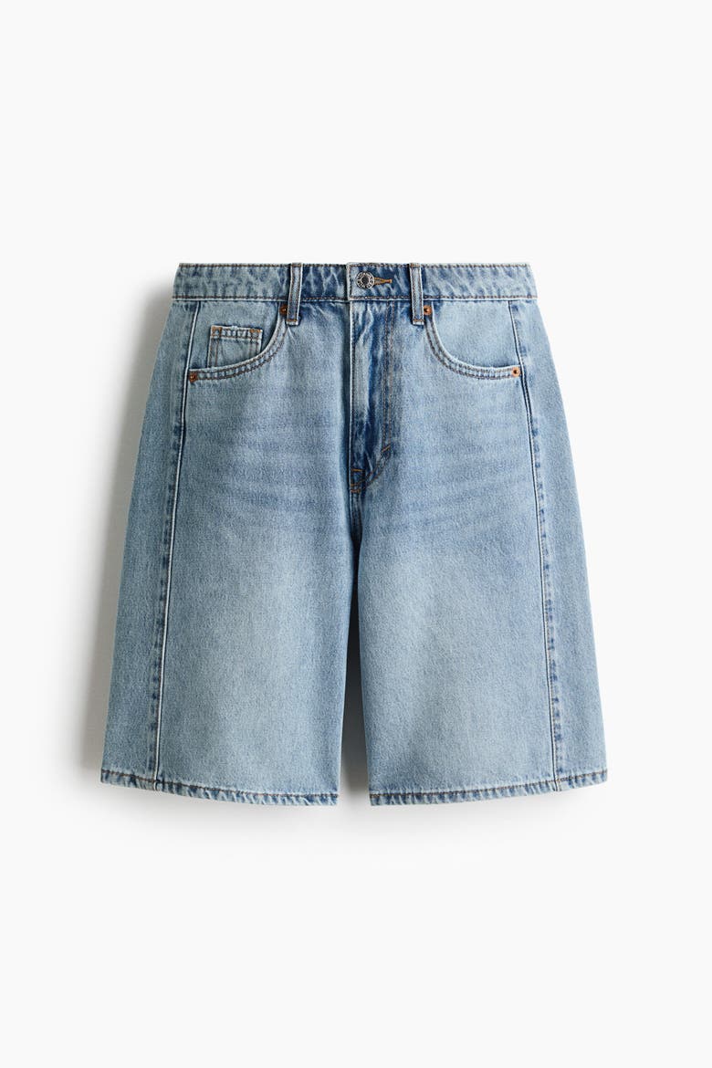 Denim Bermuda Shorts, Alternate, color, Light denim blue