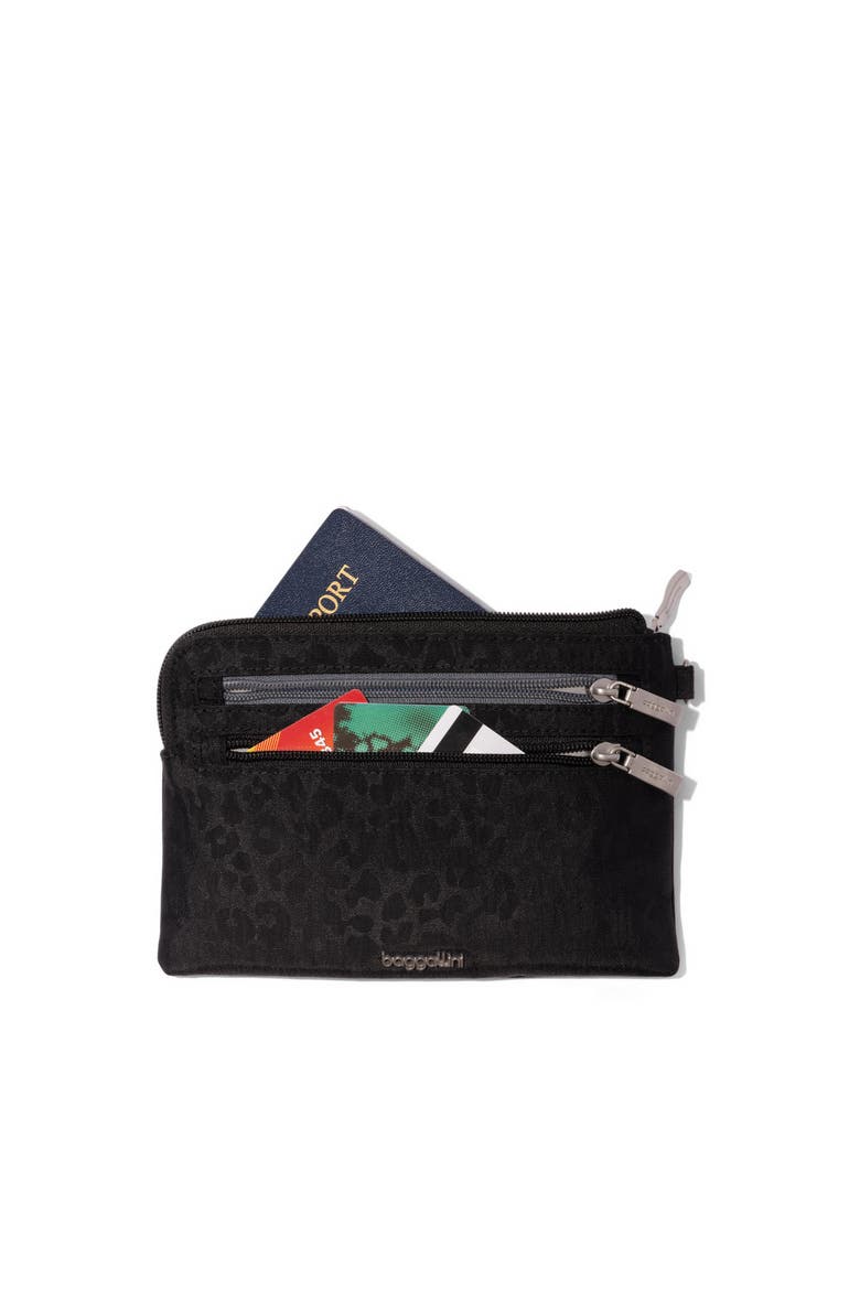 RFID Currency Organizer Wristlet, Alternate, color, Black Cheetah Emboss
