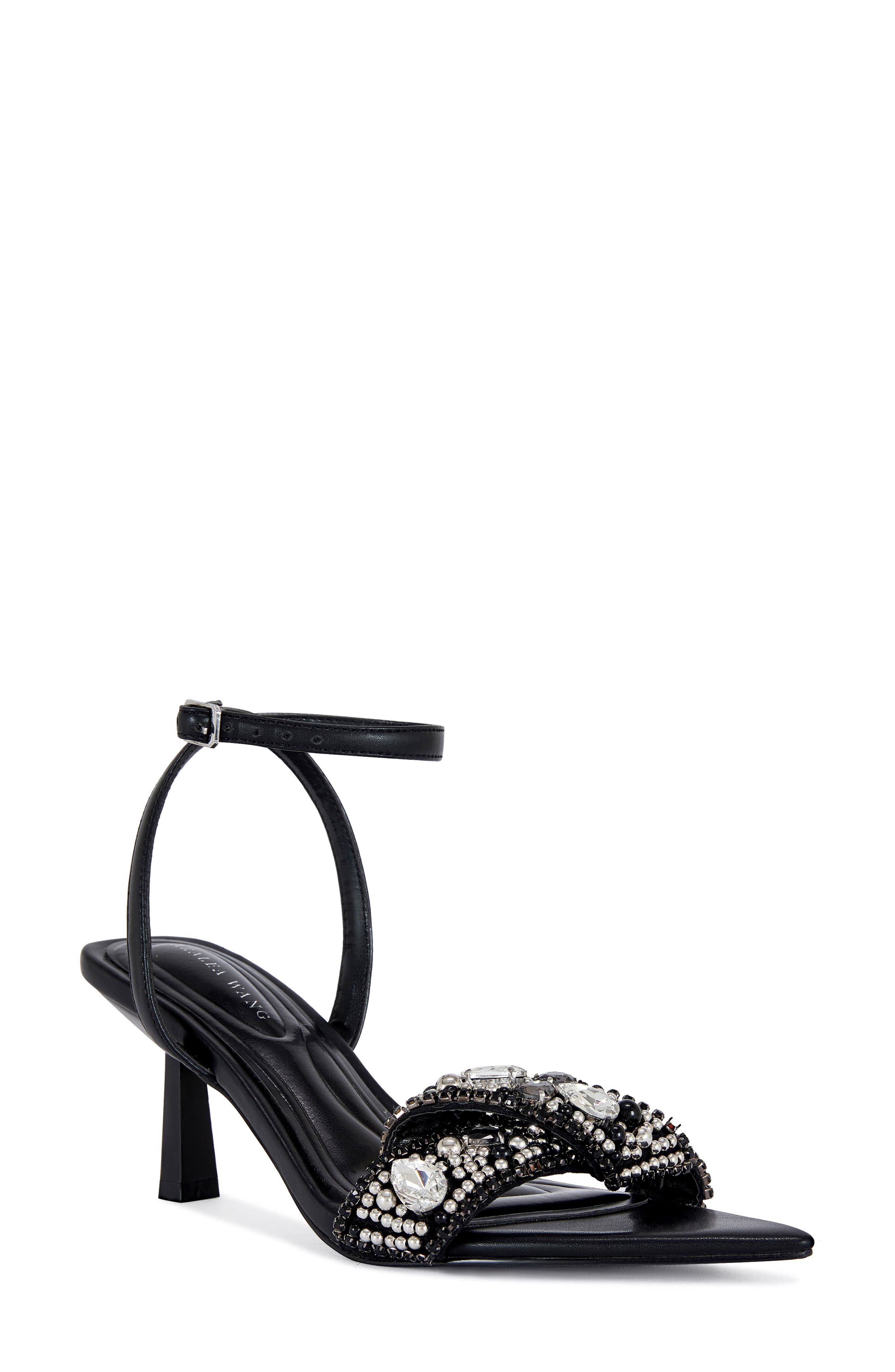 AZALEA WANG Mael Ankle Strap Sandal, Main, color, Black