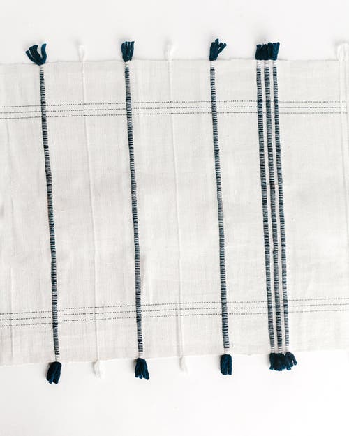 Creative Women Ribbons Cotton Table Runner In White