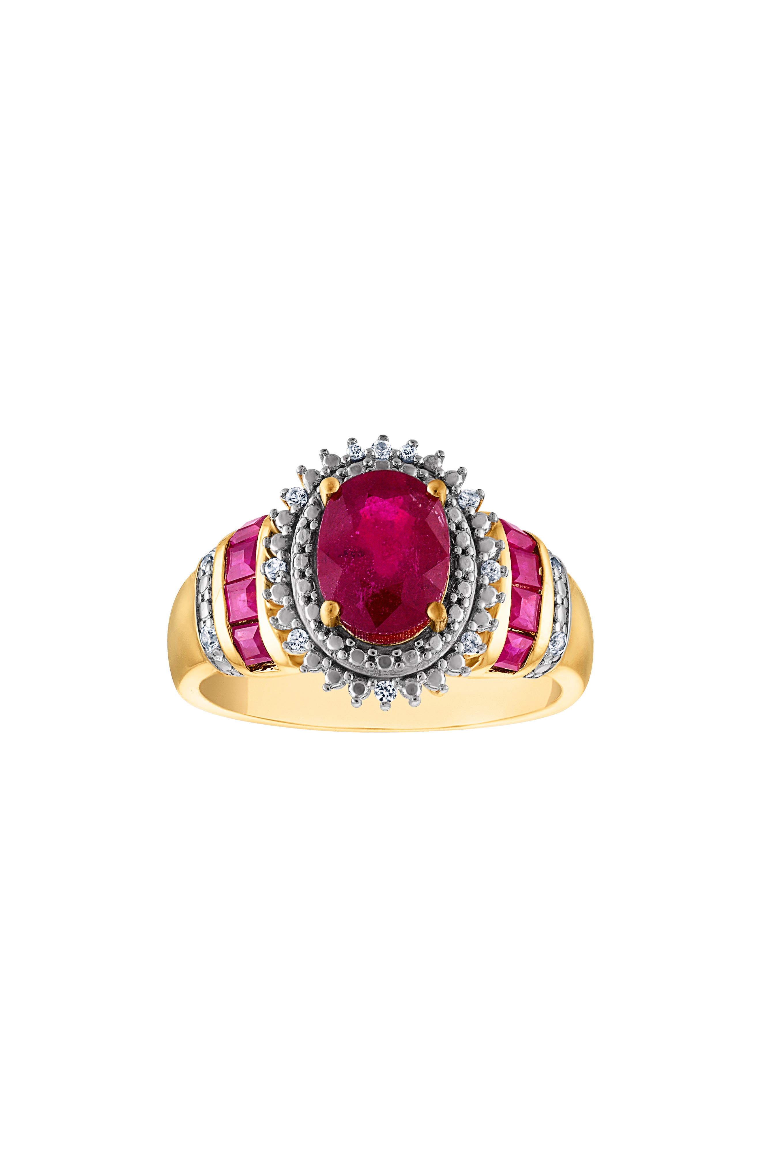 FZN Ruby & Diamond Sterling Silver Ring