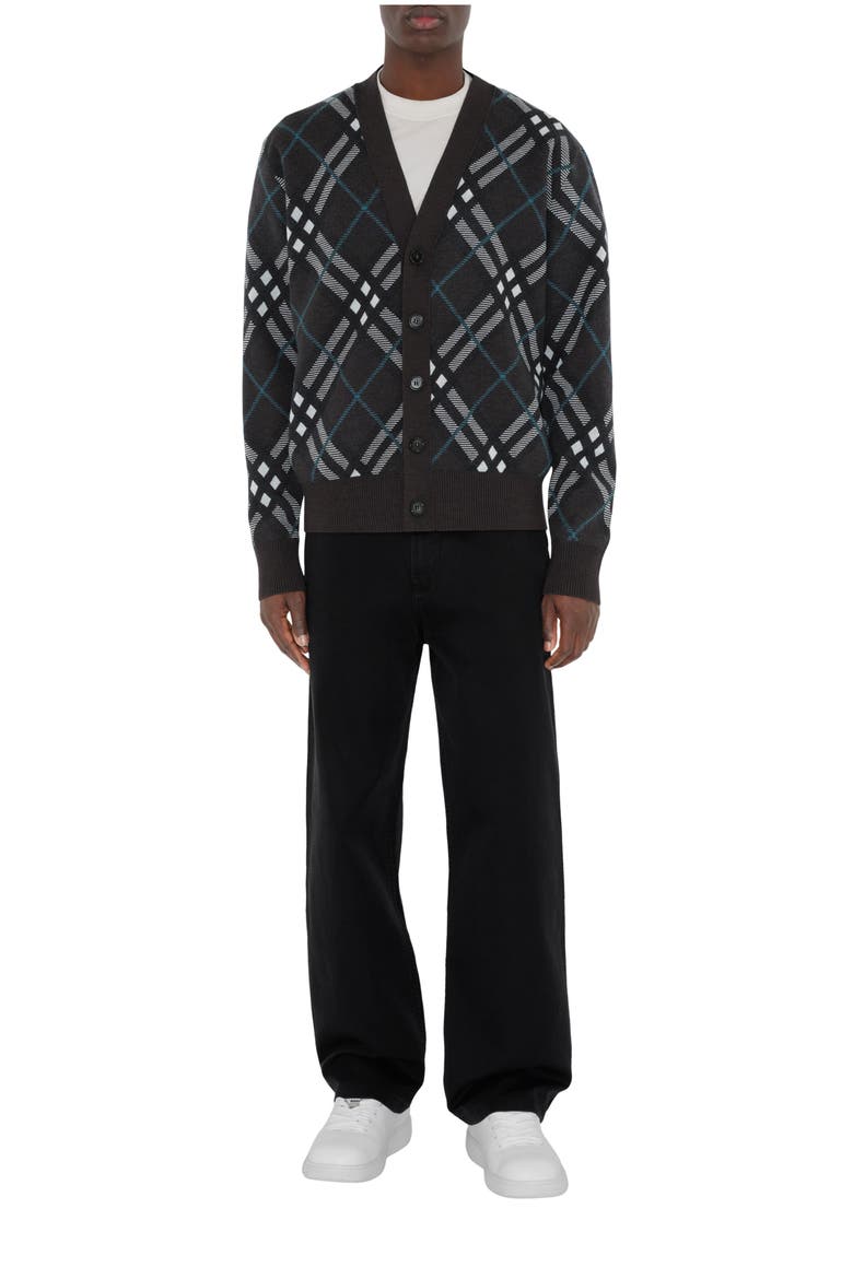 Check Wool Mohair Blend Cardigan, Main, color, Snug