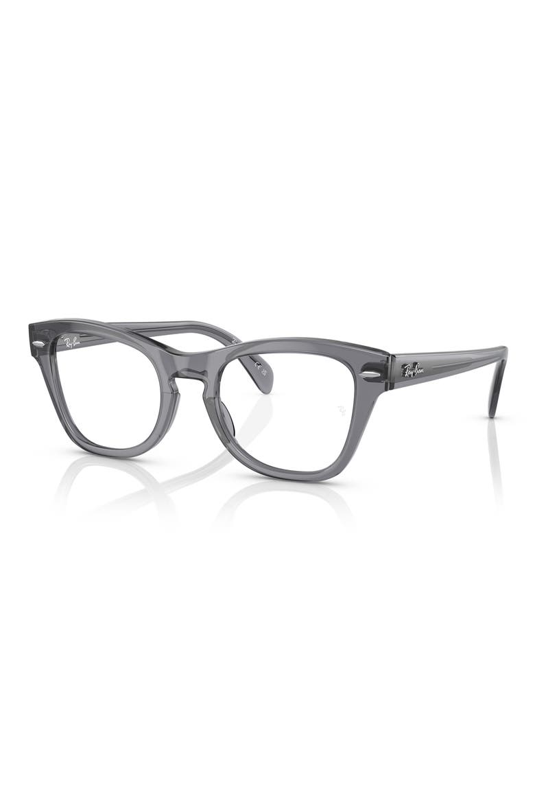 RX0707V 50mm Square Optical Glasses, Alternate, color, TRANSPARENT GREY