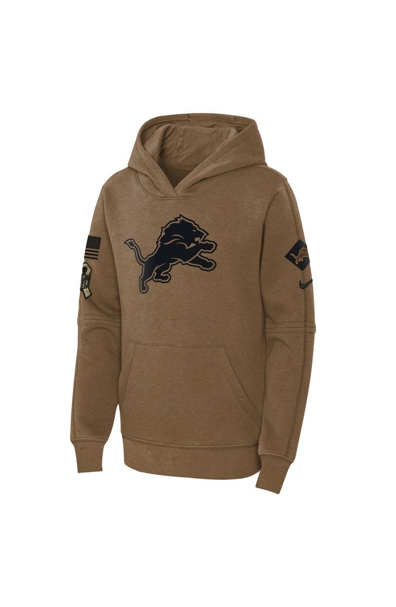 Nike Youth Nike  Brown Detroit Lions 2023 Salute to Service Club Fleece Pullover Hoodie, Alternate, color, 
