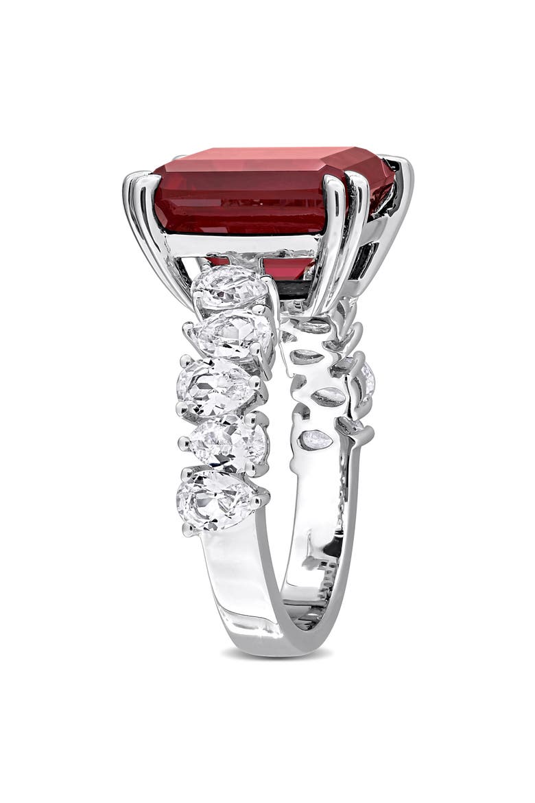 Lab Created Ruby & Sapphire Statement Ring, Alternate, color, RED