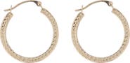 CANDELA JEWELRY 10K Yellow Gold Textured 20mm Hoop Earrings