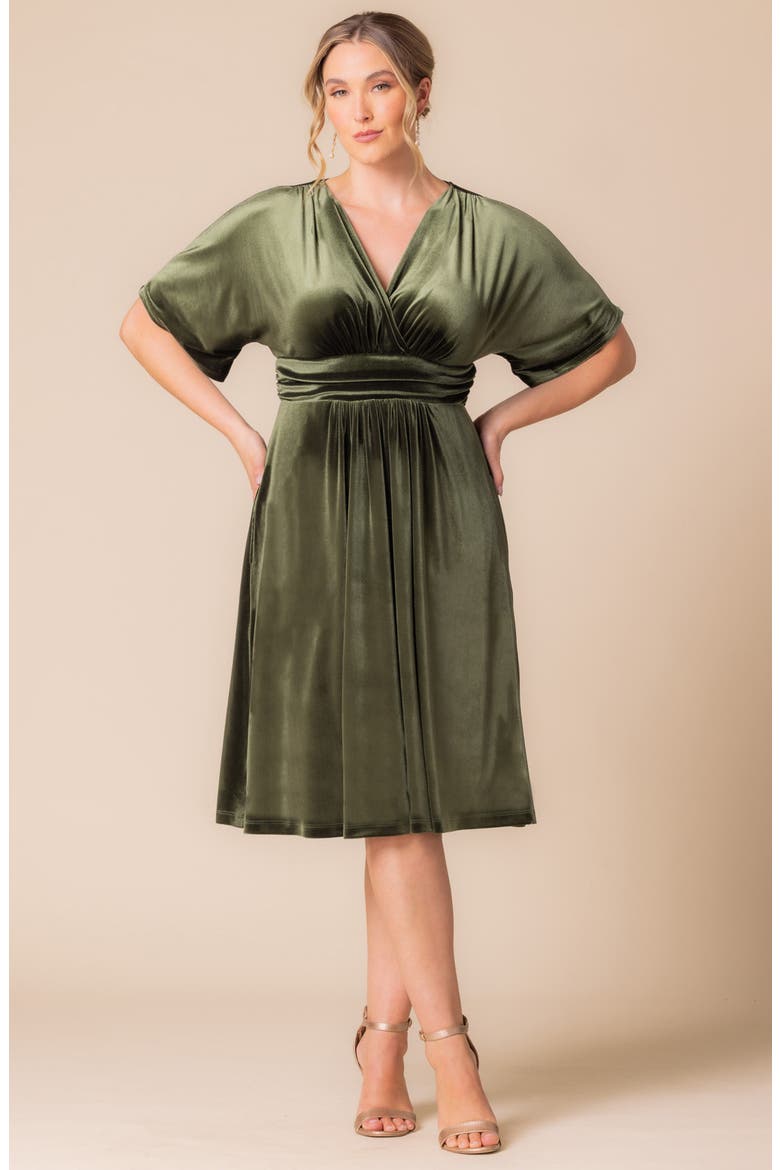 Angelic Velvet Cocktail Dress, Alternate, color, OLIVE GREEN