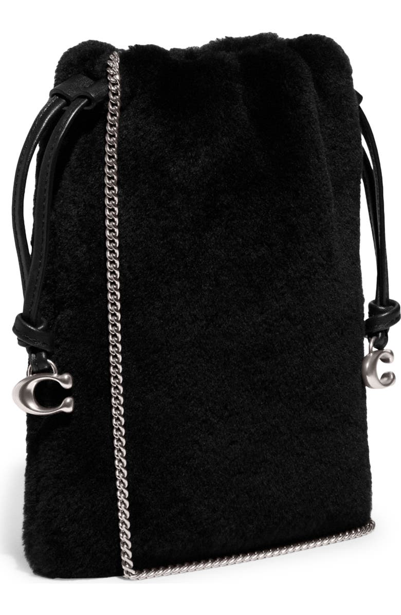 COACH Genuine Shearling Drawstring Bag, Alternate, color,