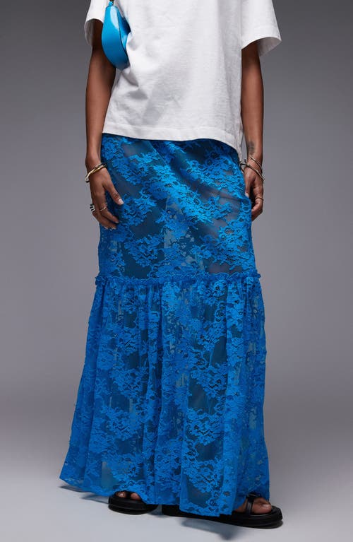 Topshop Sheer Lace Maxi Skirt