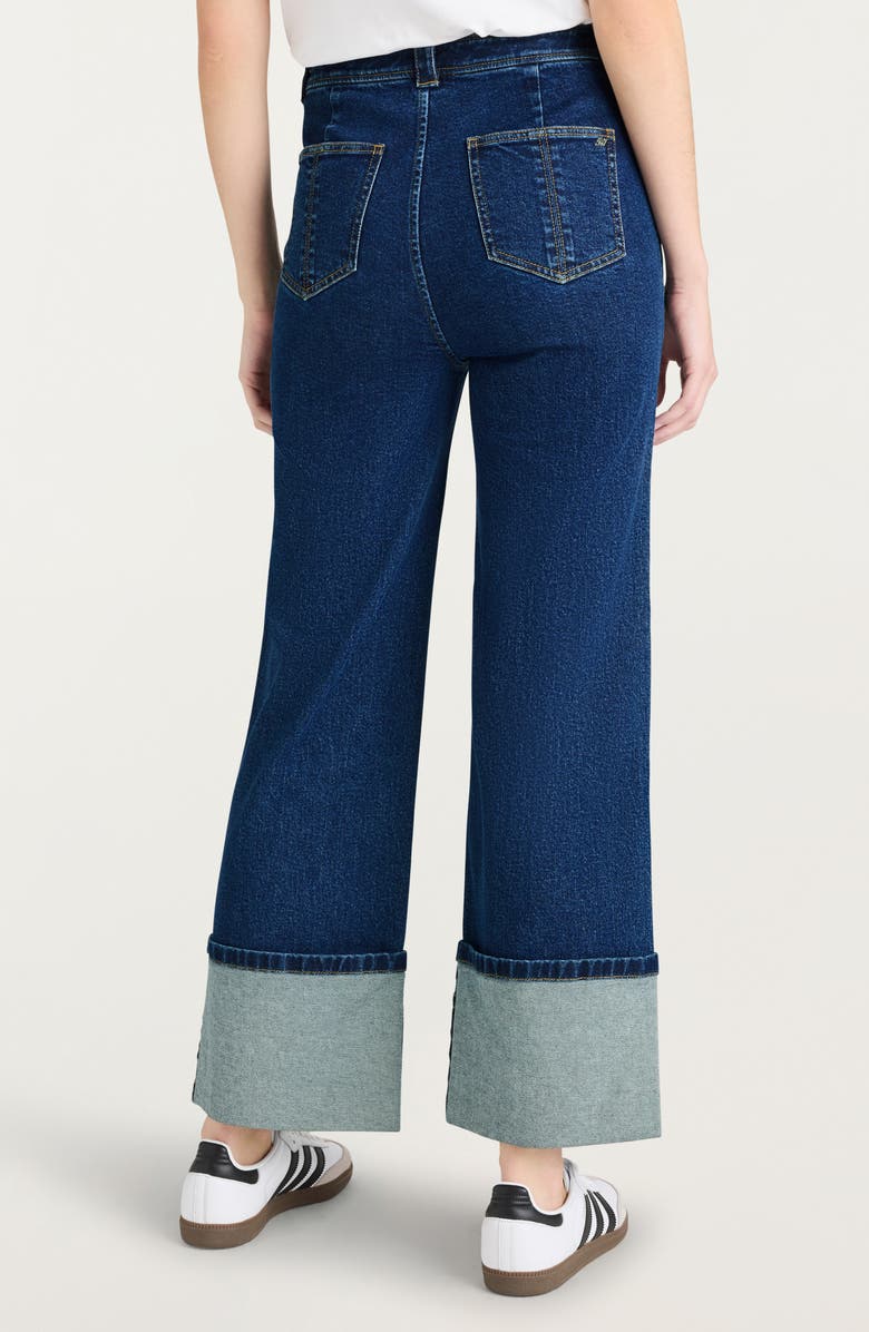 Cinq à Sept Benji Cuffed Wide Leg Jeans, Alternate, color, Oceane