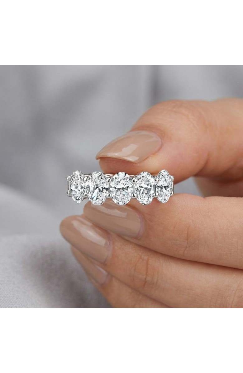 Bliss Diamond 3Ct Oval Shape Diamond Five Stone Wedding Ring 14k Gold Lab Grown, Alternate, color, 14K White Gold