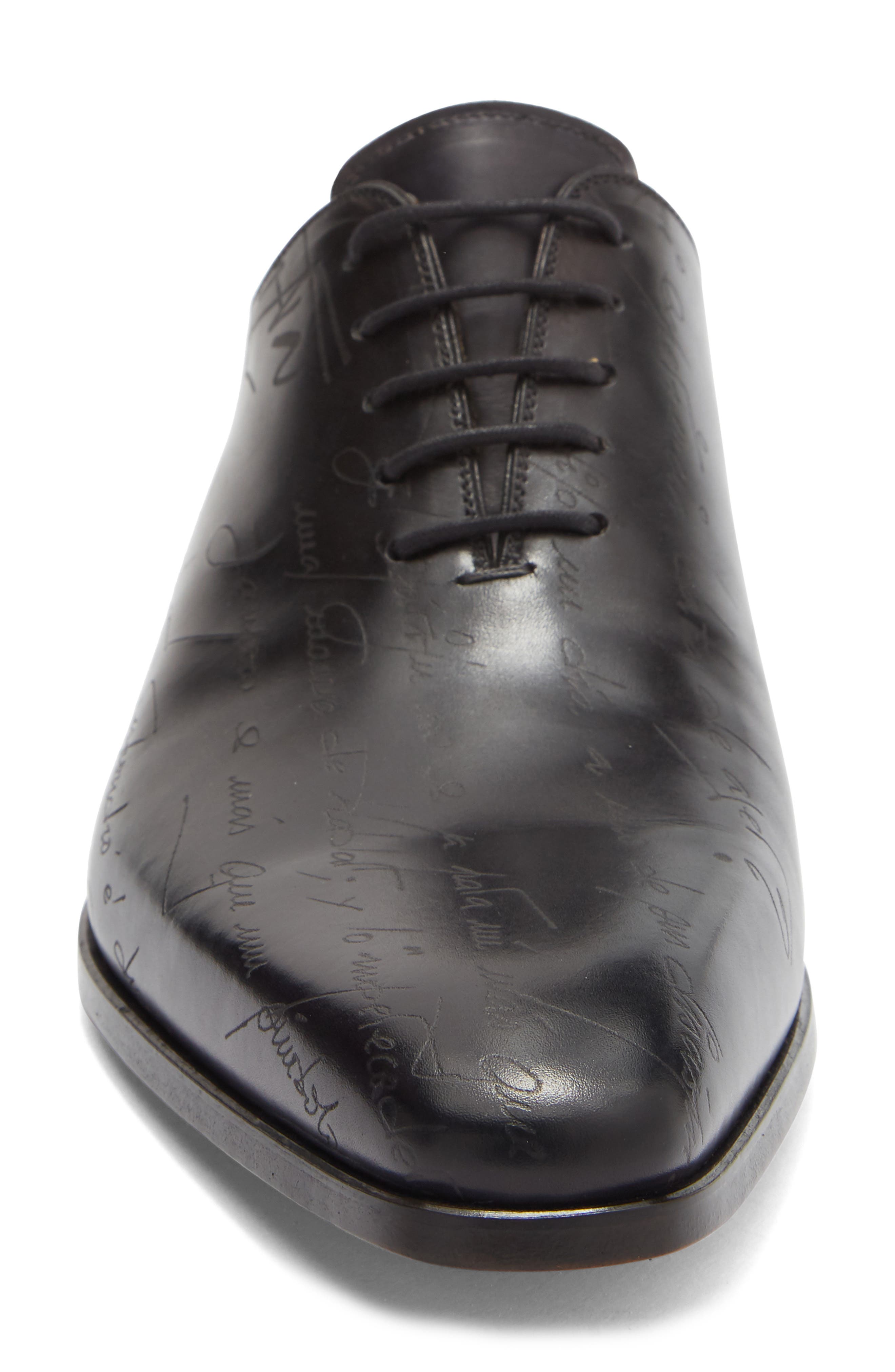 Magnanni Script Plain Toe Oxford, Alternate, color, Black