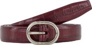 Vince Croc Embossed Leather Belt