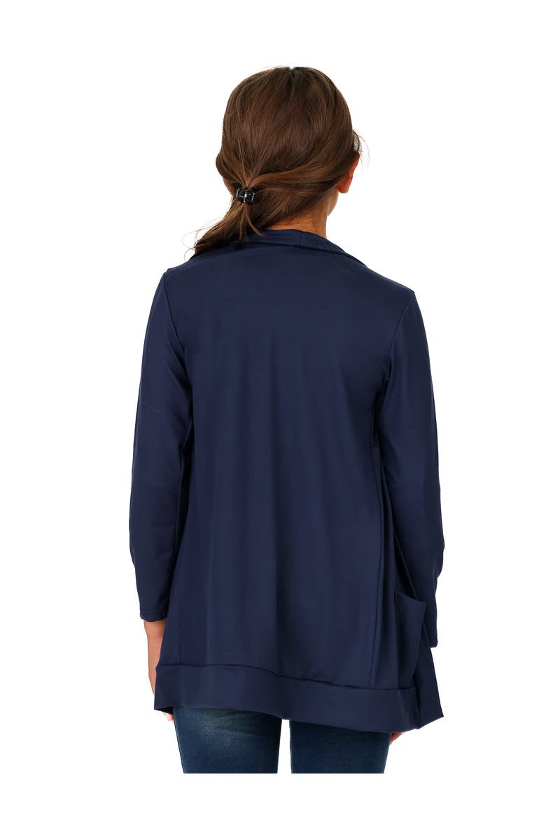 Open Front Long Sleeve Pocket Cardigan, Alternate, color, Navy