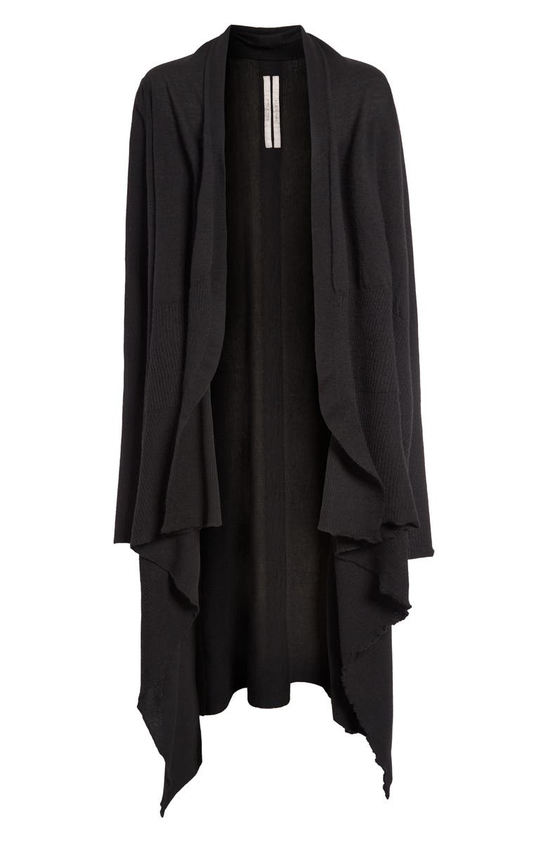 Rick Owens Longline Wool Wrap Cardigan, Main, color,