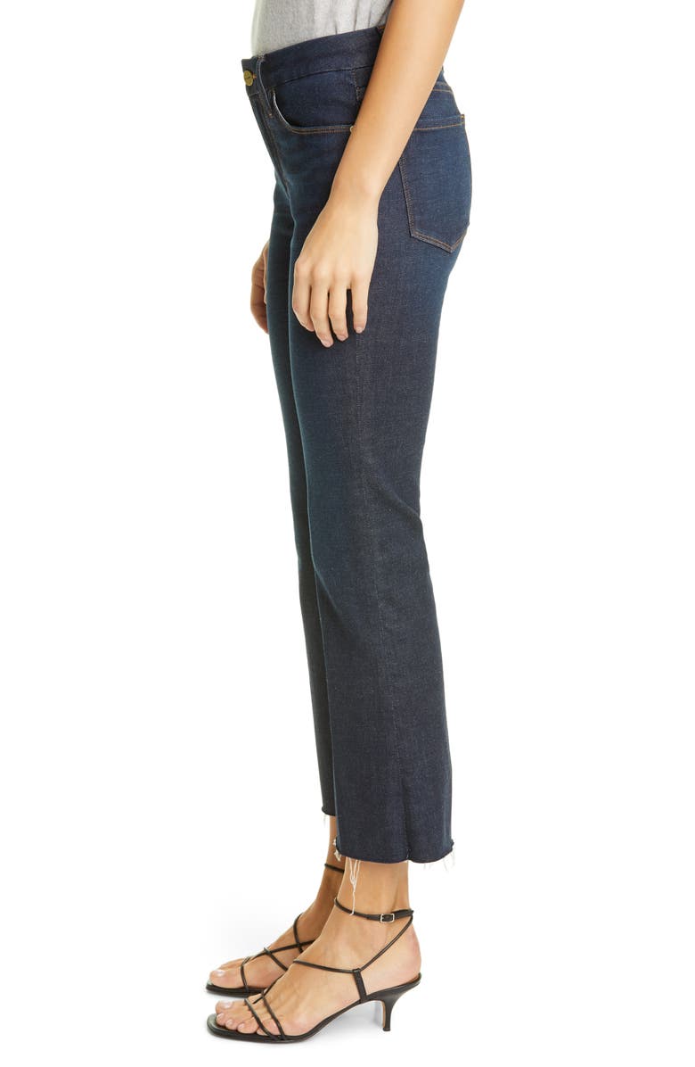 FRAME Le Crop Mini Boot High Waist Raw Hem Jeans, Alternate, color, 