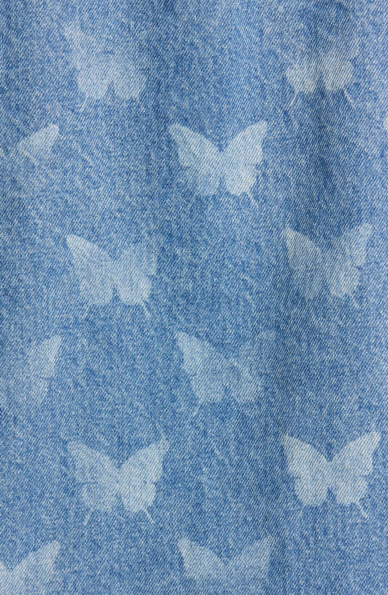 Sandy Liang Morpho Butterfly Print Denim Jacket, Alternate, color, 