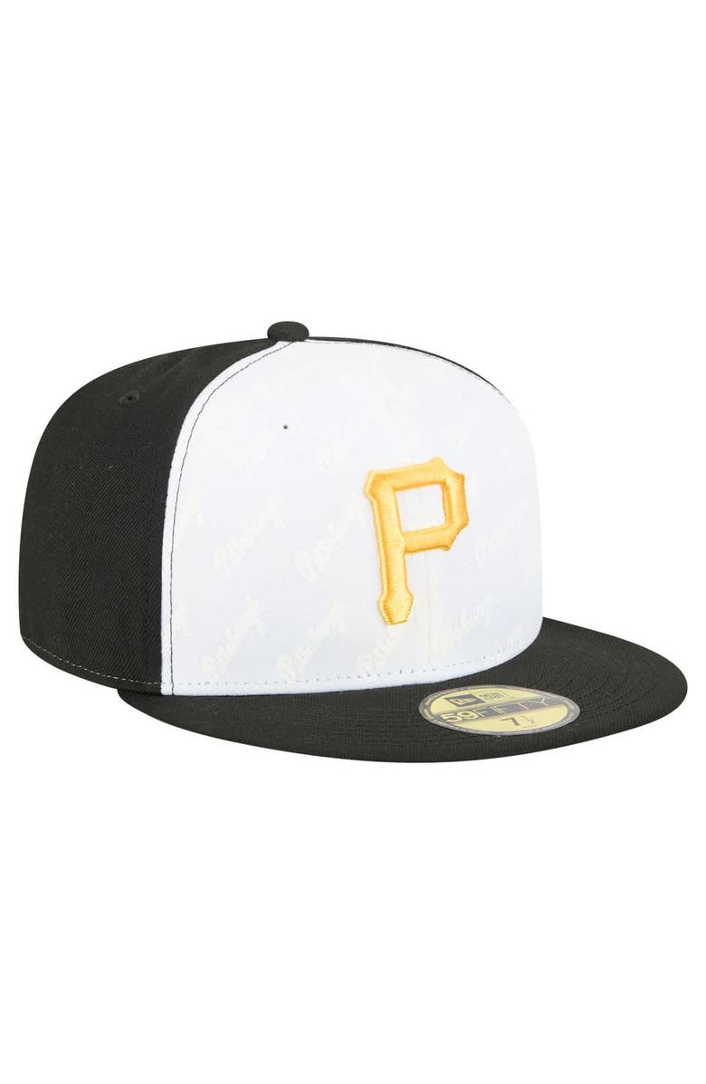 New Era Men's New Era White/Black Pittsburgh Pirates Repeat 59FIFTY Fitted Hat, Alternate, color, White