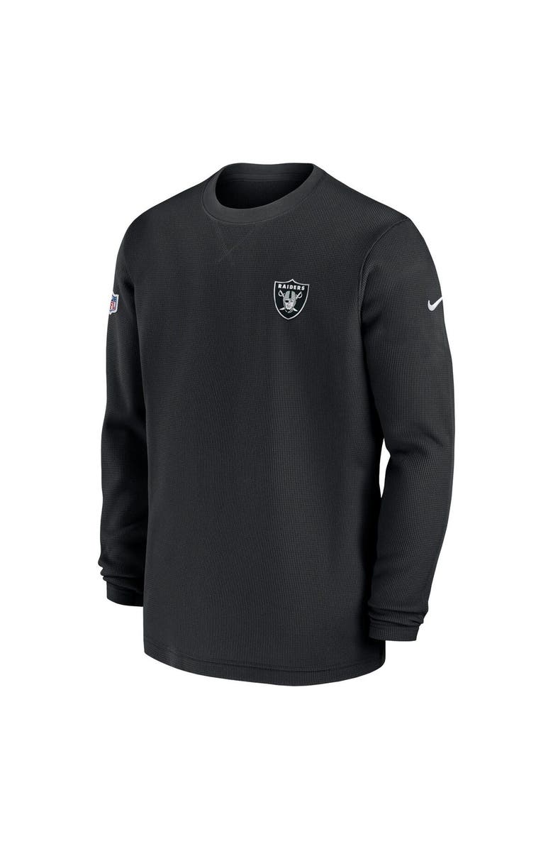 Nike Men's Nike  Black Las Vegas Raiders 2023 Sideline Throwback Heavy Brushed Waffle Long Sleeve Top, Alternate, color, Black