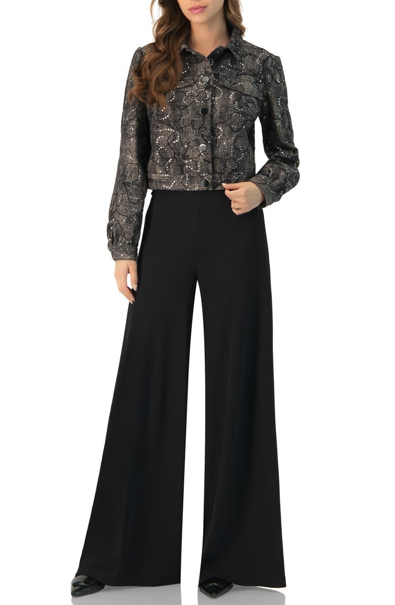 IVONNE Fantasy Denim Jacket, Alternate, color, Black