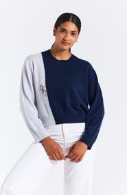 Brodie Pure Cashmere Hot Fix Colourblock 100% Cashmere Crew