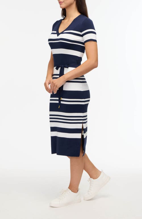 ELLEN TRACY ELLEN TRACY STRIPED SWEATER DRESS 