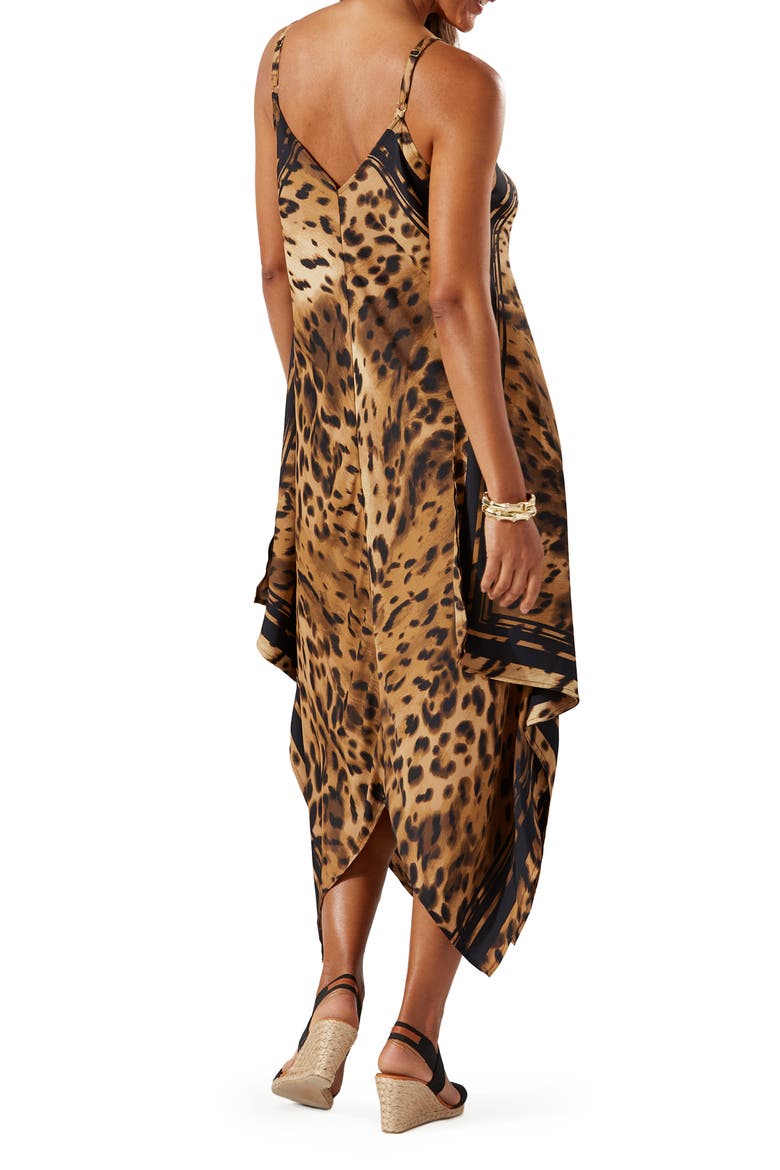 Sun Cat Leopard Print Cover-Up Dress, Alternate, color, BLACK