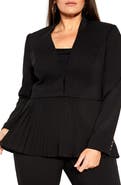 City Chic Holly Removable Pleated Hem Jacket