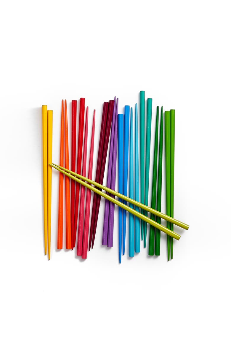 MoMA Design Store Set of 12 Rainbow Chopsticks, Main, color,