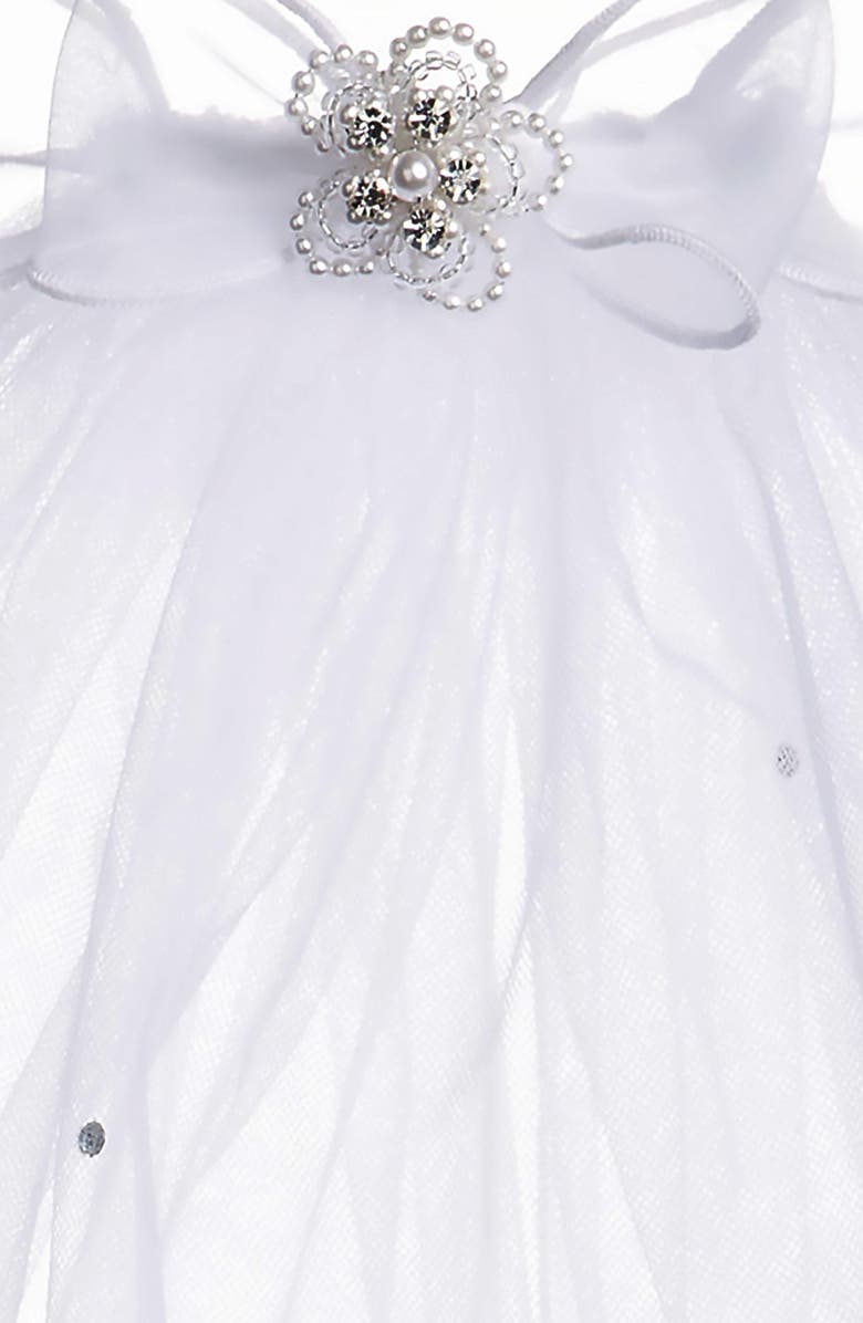 Lauren Marie Beaded Bow & Veil, Alternate, color, White