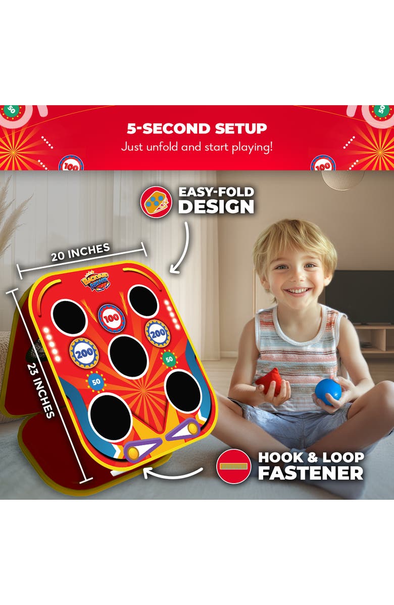 Swooc Games Backyard Arcade | 2-in-1 Bean Bag Toss Game for Kids, Alternate, color, Red