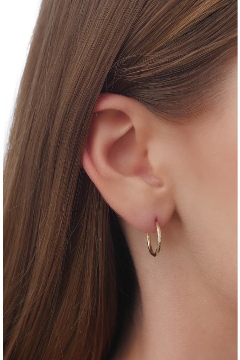 14K Gold Hammered Hoop Earrings (Nordstrom Exclusive), Alternate, color, YELLOW GOLD
