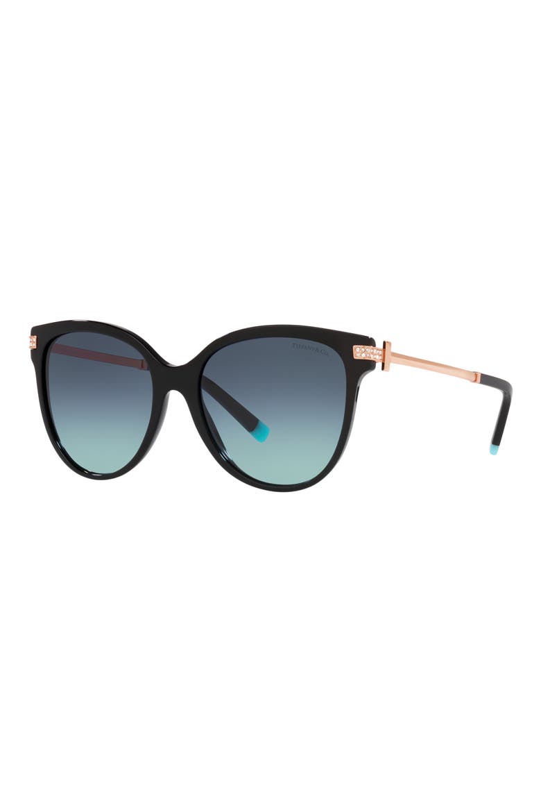55mm Gradient Pillow Sunglasses, Alternate, color, BLACK