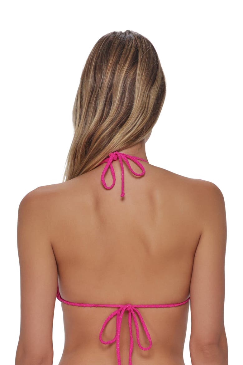 Tiana Triangle Bikini Swimsuit Top, Alternate, color, PINK DIAMOND LUREX