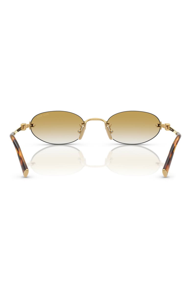 Miu Regarde 51mm Gradient Oval Sunglasses, Alternate, color, GOLD / CLEAR GRADIENT BROWN