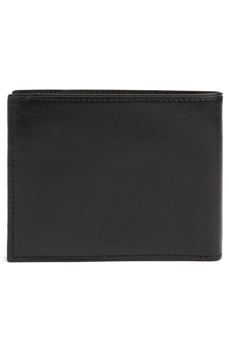Bosca Leather Bifold Wallet, Alternate, color, Black