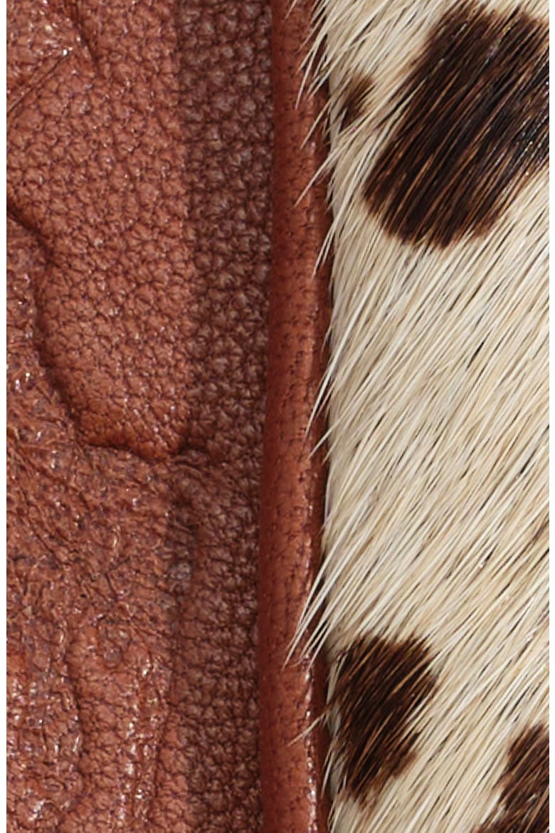 Calf Hair and Leather Gloves, Alternate, color, COGNAC