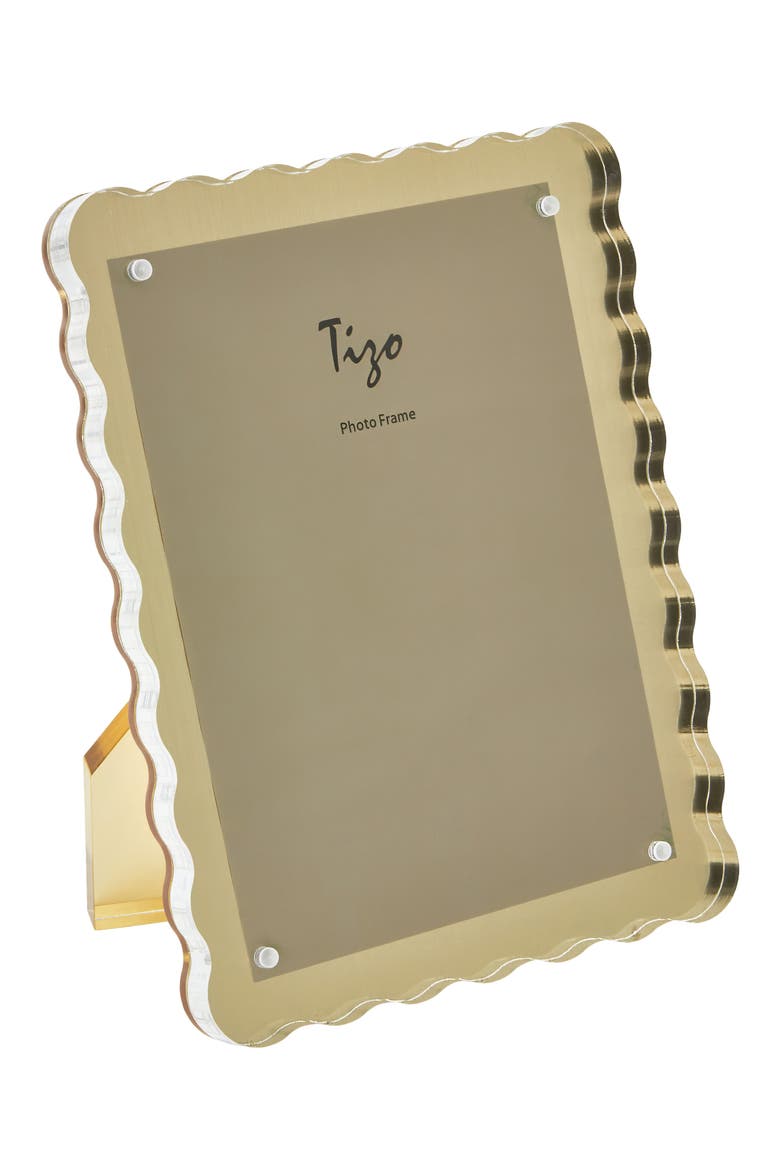 Wave Lucite® Easel Picture Frame, Main, color, GOLD