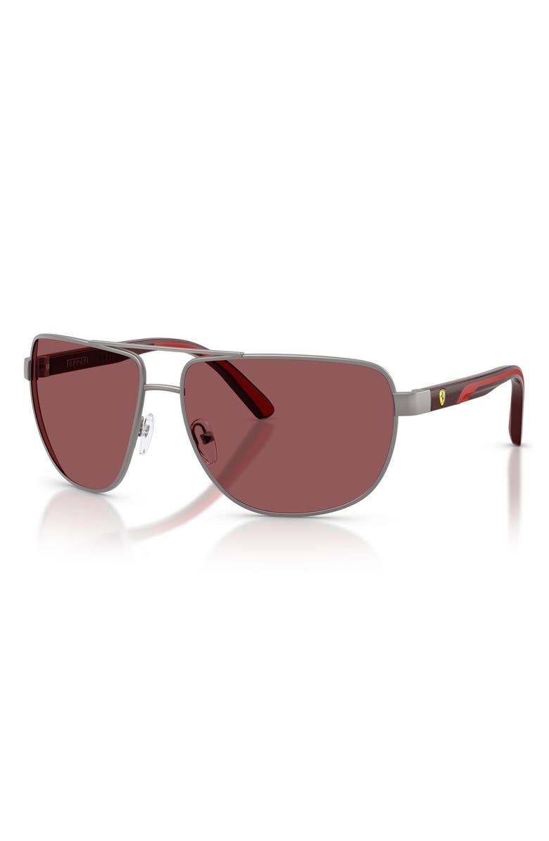 Scuderia Ferrari 64mm Pillow Sunglasses, Alternate, color, Matte Gunmetal / Ferrari