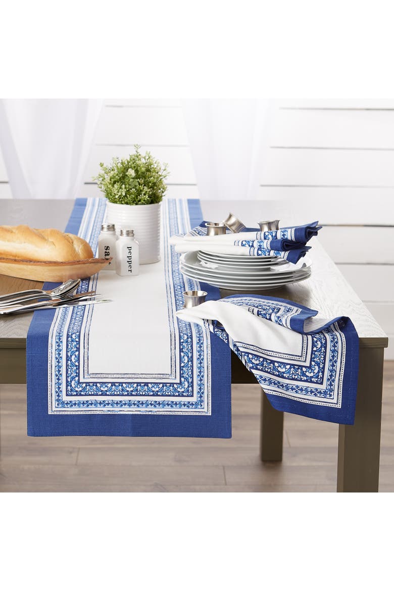 Porto Stripe Print Table Runner, Alternate, color, Porto Stripe Print